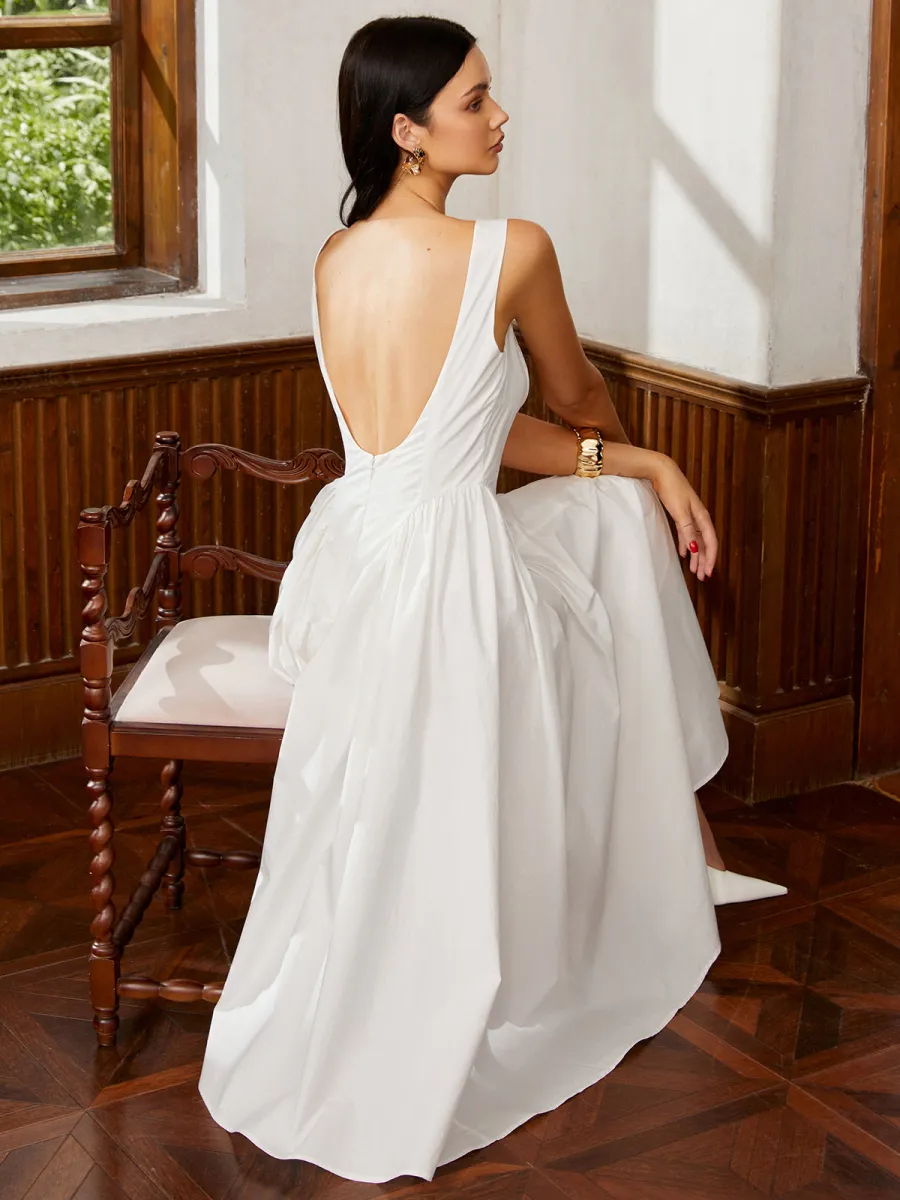ワンピース DIAGONAL : 25SS / BACKLESS LONG DRESS (2COLORS) Mozision One Shoulder Diagonal Collar Backless Sexy Maxi