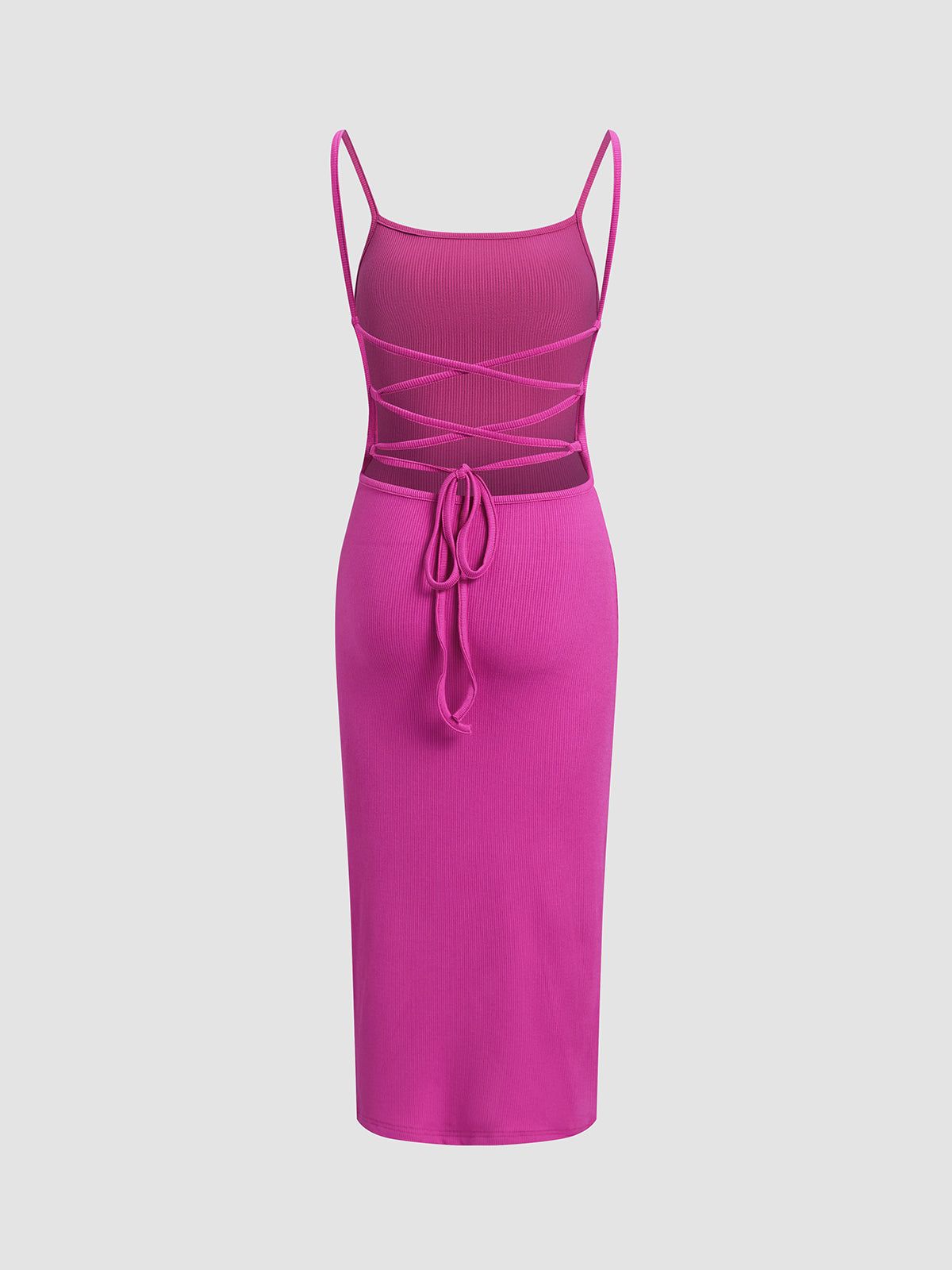Back Cross Bodycon Strap Long Dress sold by COMMENSE product image thumbnail 3