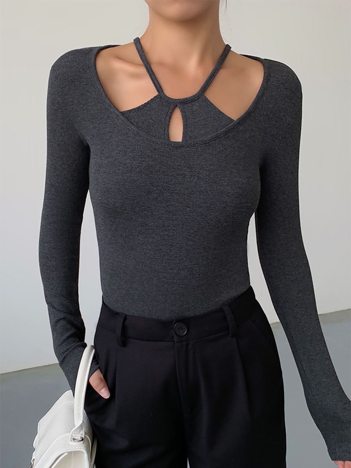 Halter Petals Long Sleeve Shirt sold by COMMENSE product image thumbnail 6