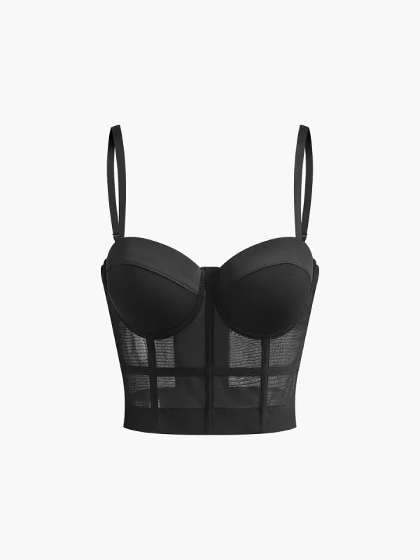 Mesh Sheer Piping Corset sold by COMMENSE