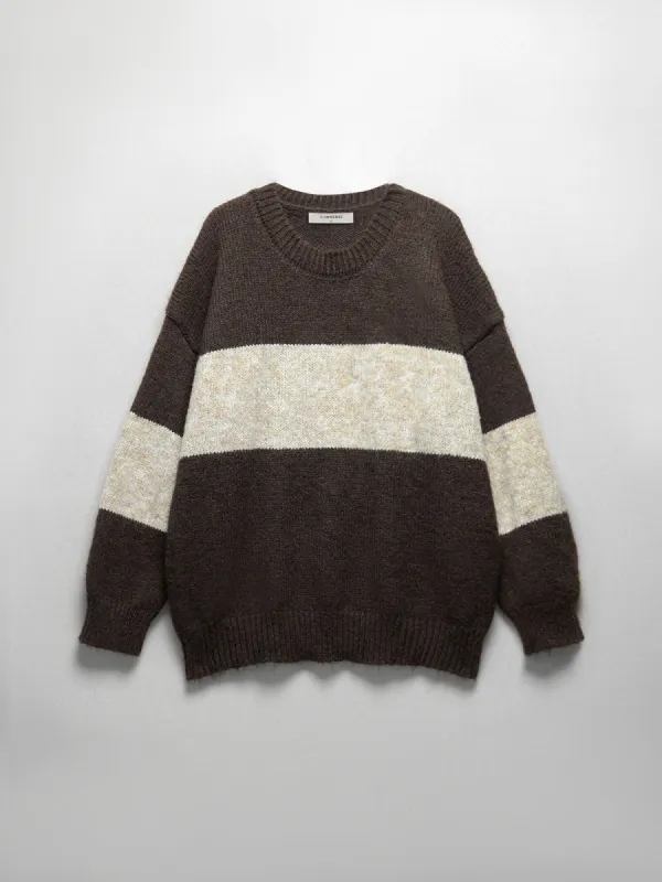 Chocolate Stripe Sweater sold by COMMENSE