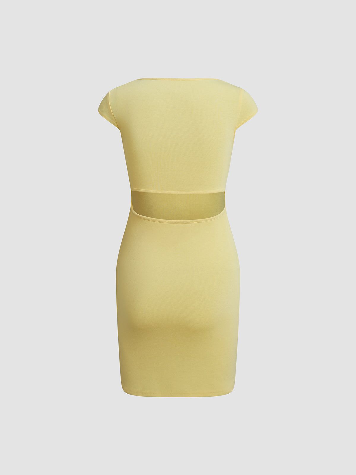 Waist Cutout Square Neck Bodycon Short Dress sold by COMMENSE product image thumbnail 2