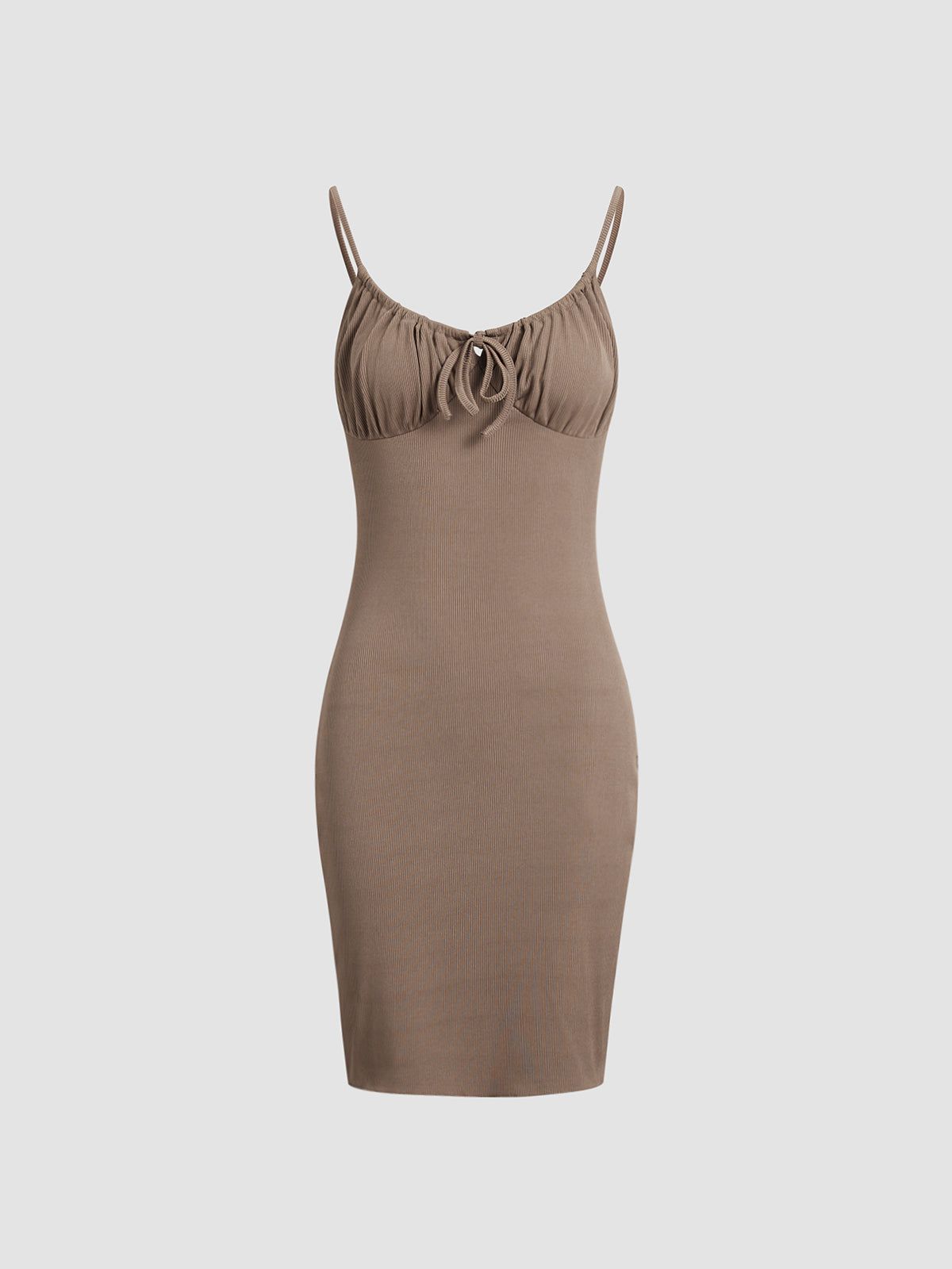 Tie Front Bodycon Short Dress sold by COMMENSE product image thumbnail 2
