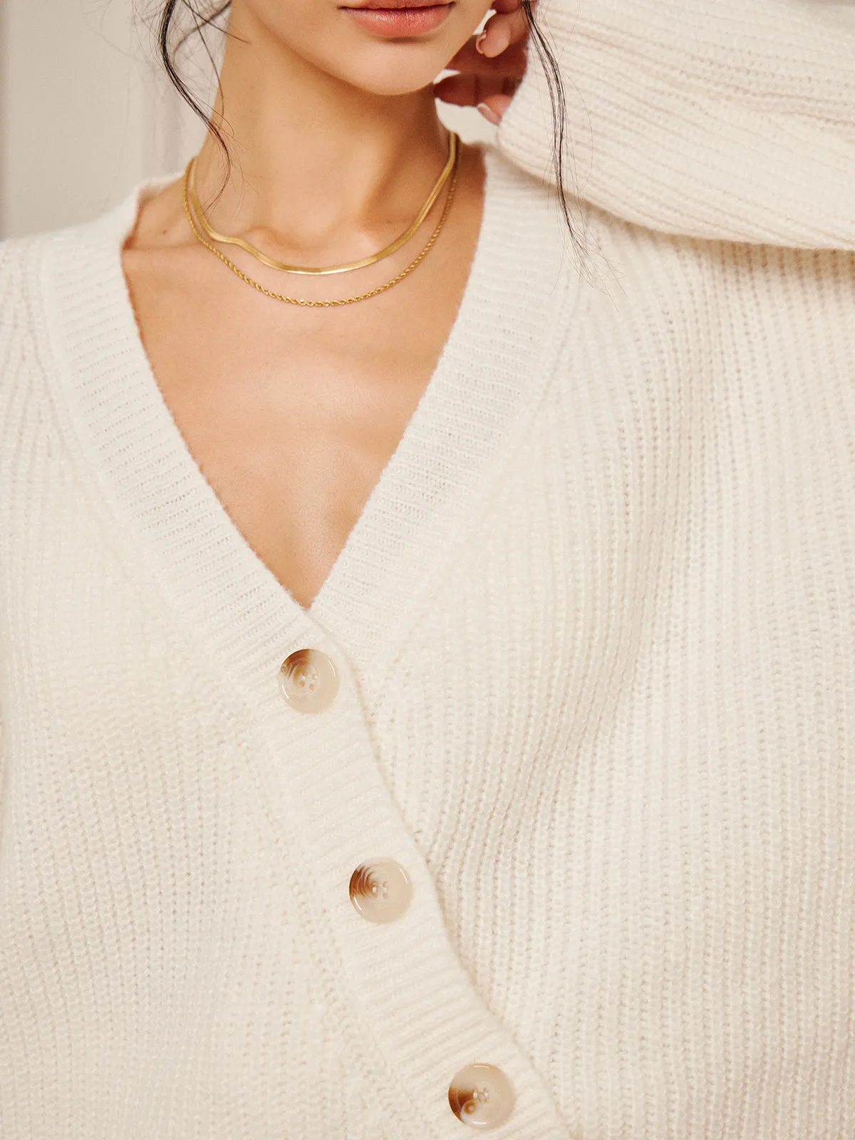 Lazy Style Asymmetrical Loose Button Cardigan sold by COMMENSE product image thumbnail 3