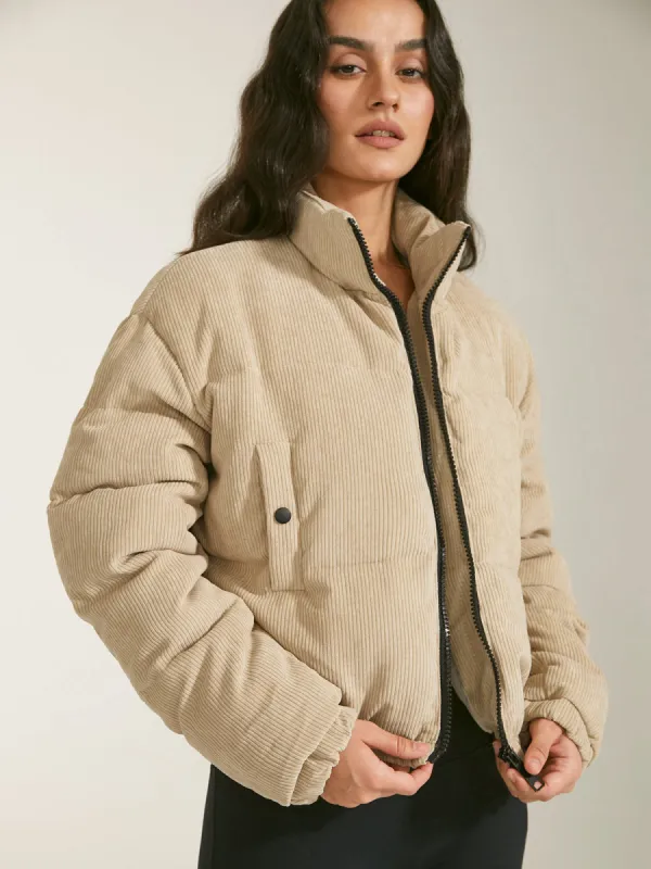 Cropped Funnel Neck Puffer Jacket sold by COMMENSE