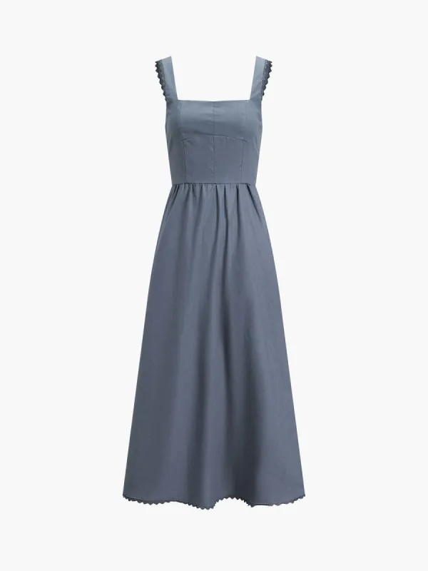 Zippered Linen Tank Midi Dress sold by COMMENSE