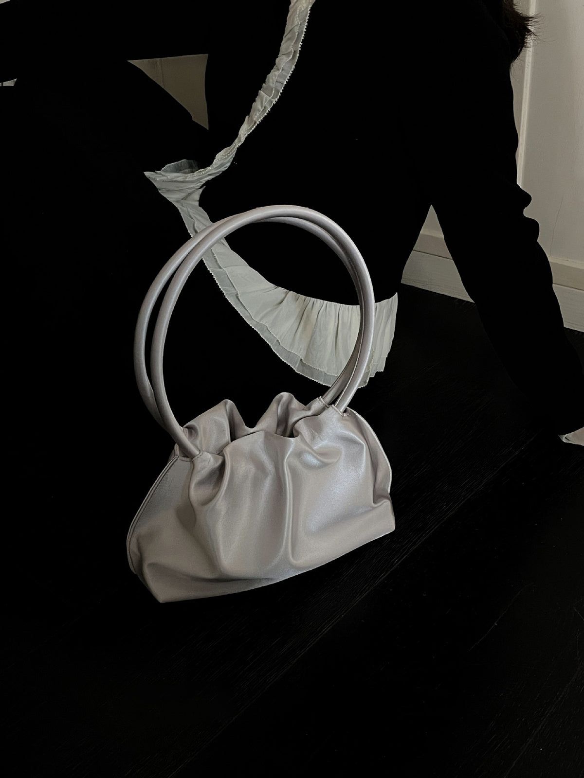 Silver Ruched Cloudy Bag sold by COMMENSE product image thumbnail 5