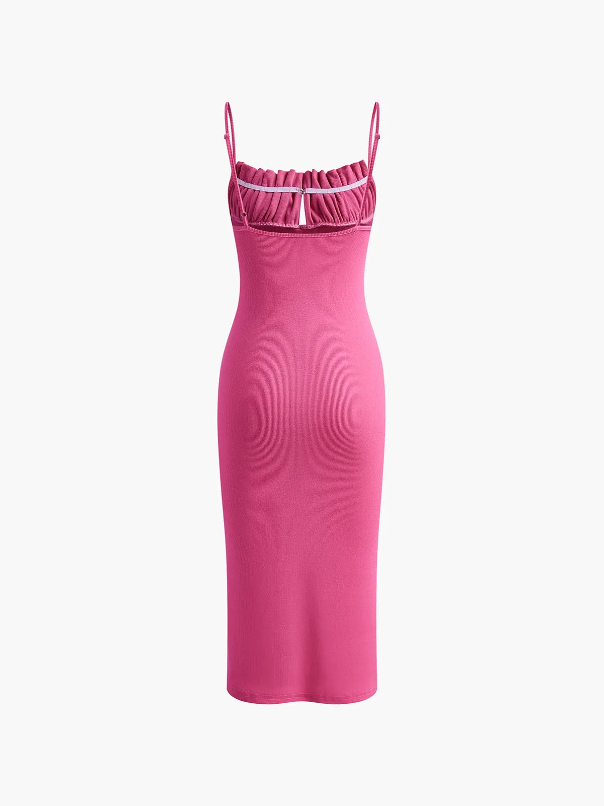 Ribbed Pleated Backless Cami Dress sold by COMMENSE product image thumbnail 3