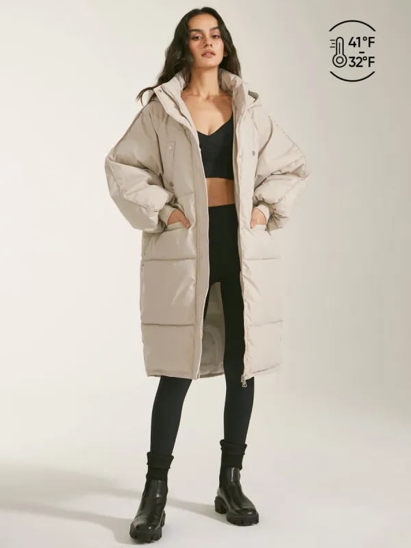 Long Hooded Puffer Parka Coat sold by COMMENSE