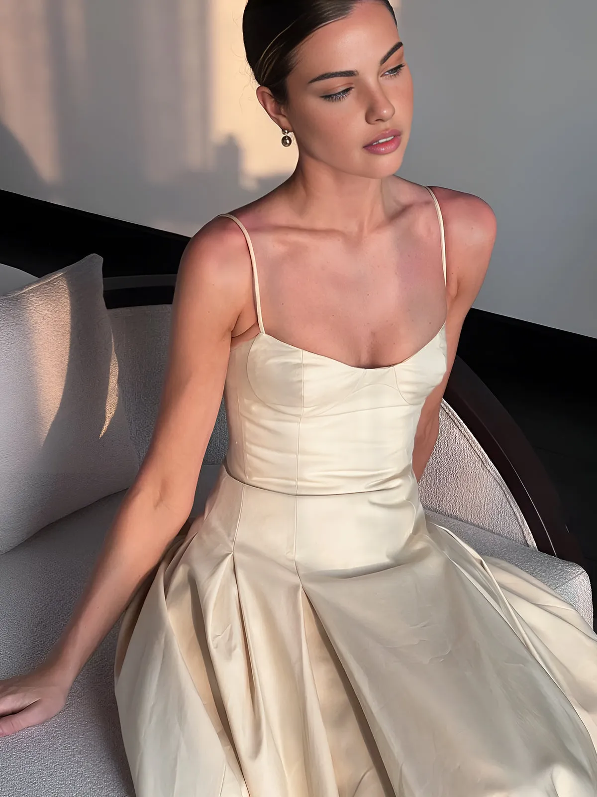 Pleated Cami Long Dress sold by COMMENSE product image thumbnail 3