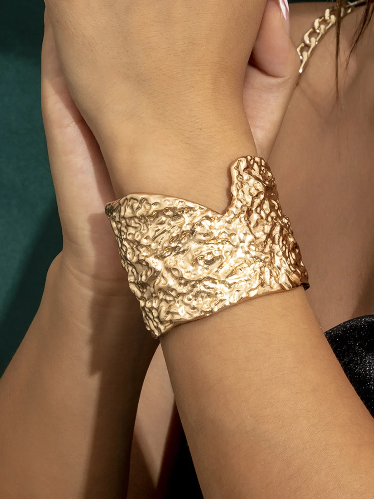 Irregular Gold Cuff Bracelet sold by COMMENSE