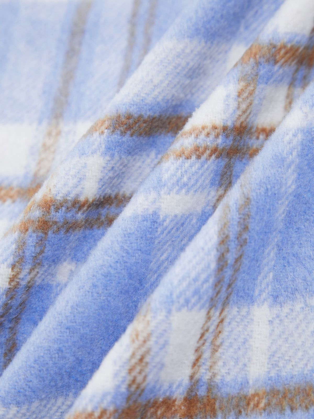 Plaid Long Brushed Wool Shirt Jacket sold by COMMENSE product image thumbnail 4