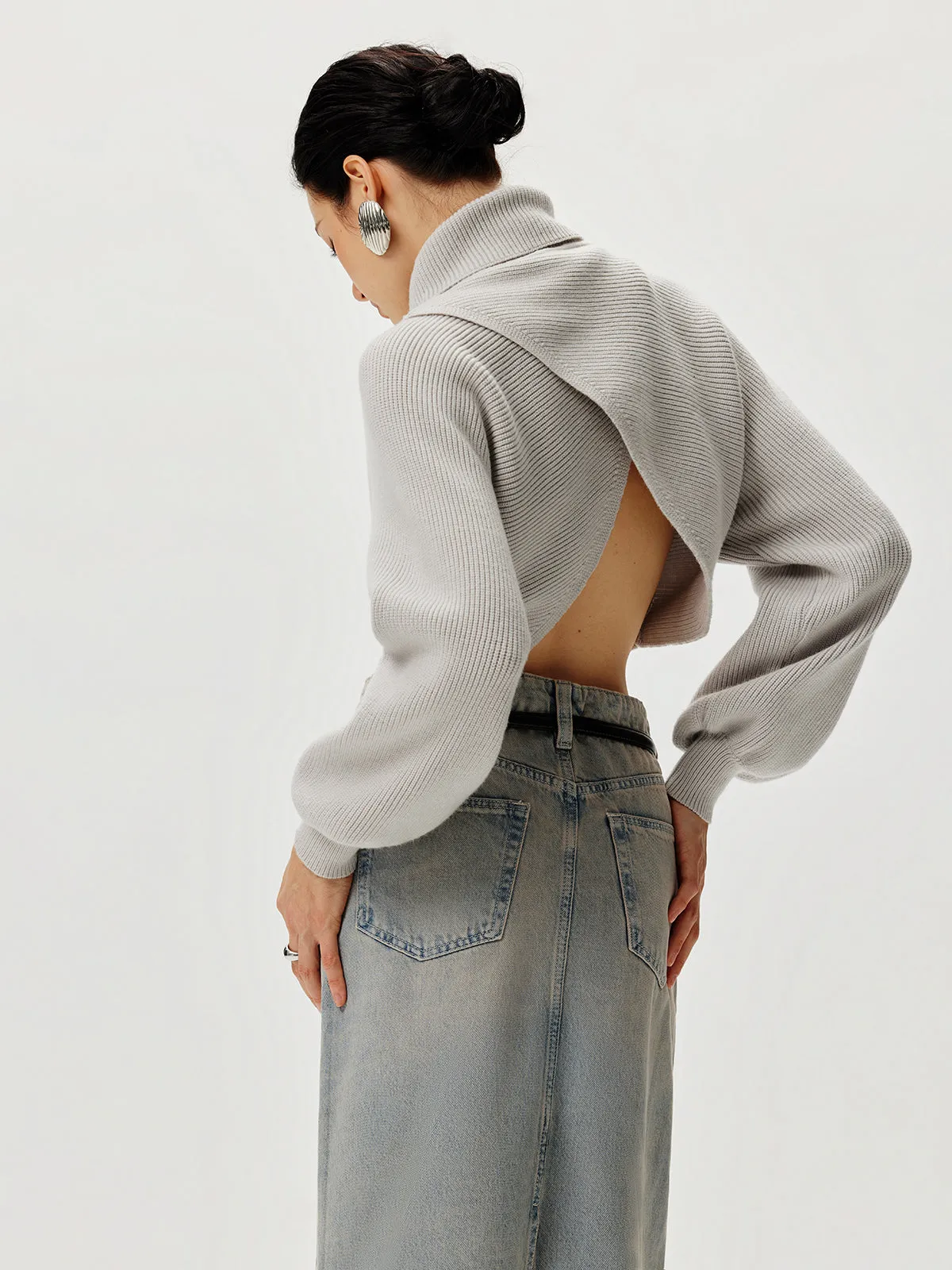 Turtleneck Batwing Sleeve Sweater sold by COMMENSE product image thumbnail 5