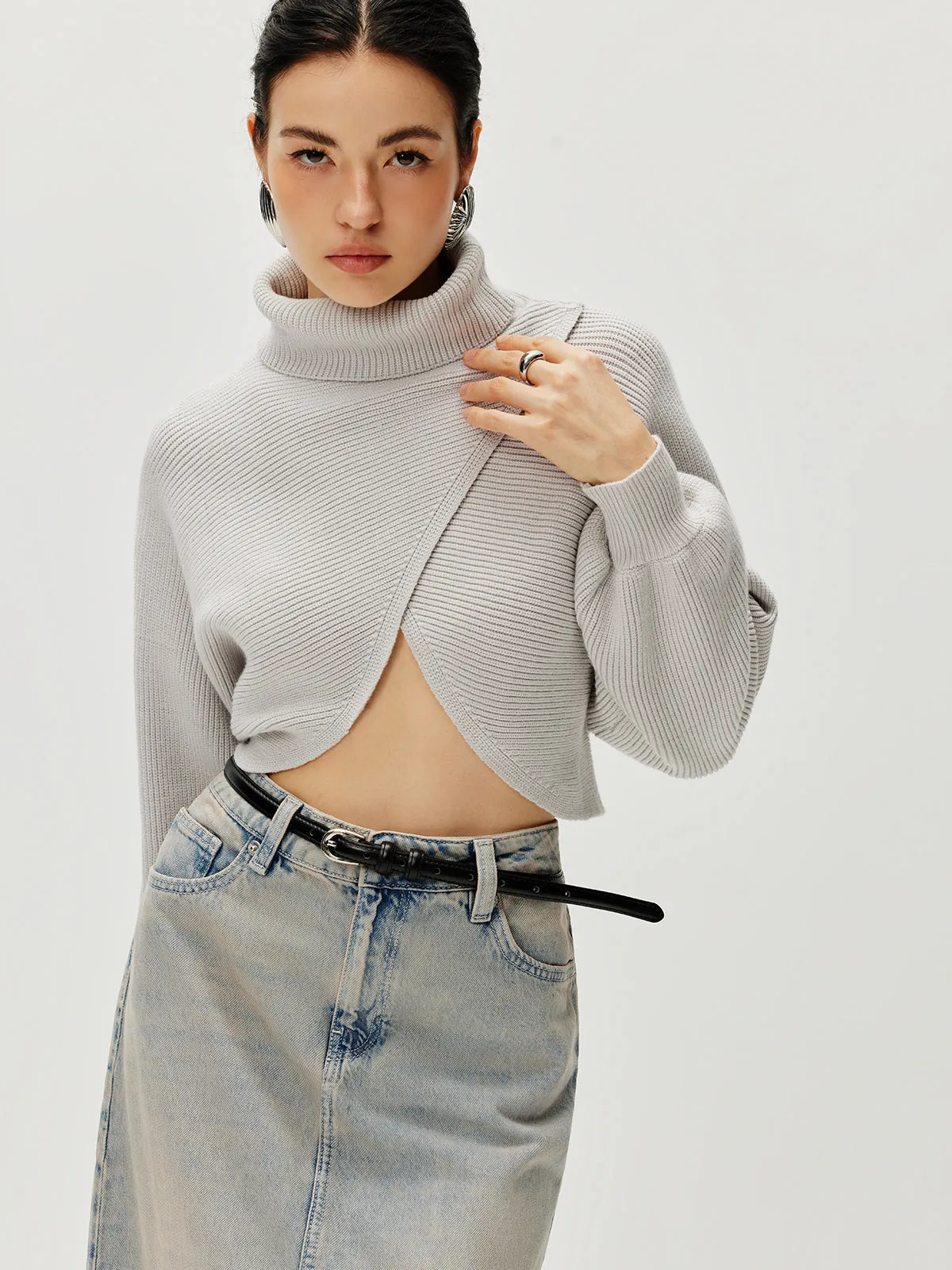 Turtleneck Batwing Sleeve Sweater sold by COMMENSE product image thumbnail 2