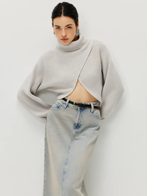 Turtleneck Batwing Sleeve Sweater sold by COMMENSE