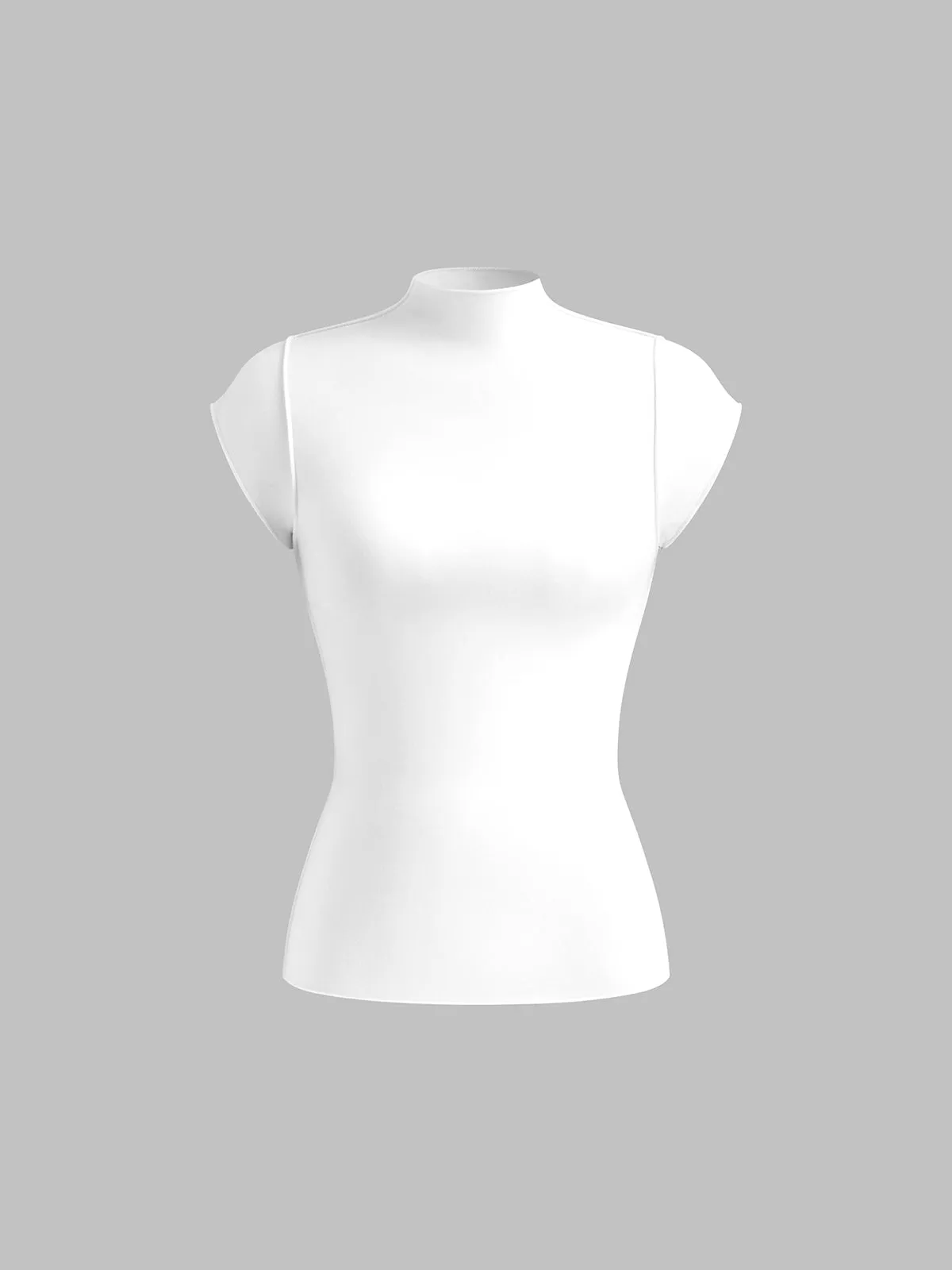 Solid Cap Sleeve Snug Top sold by COMMENSE product image thumbnail 5