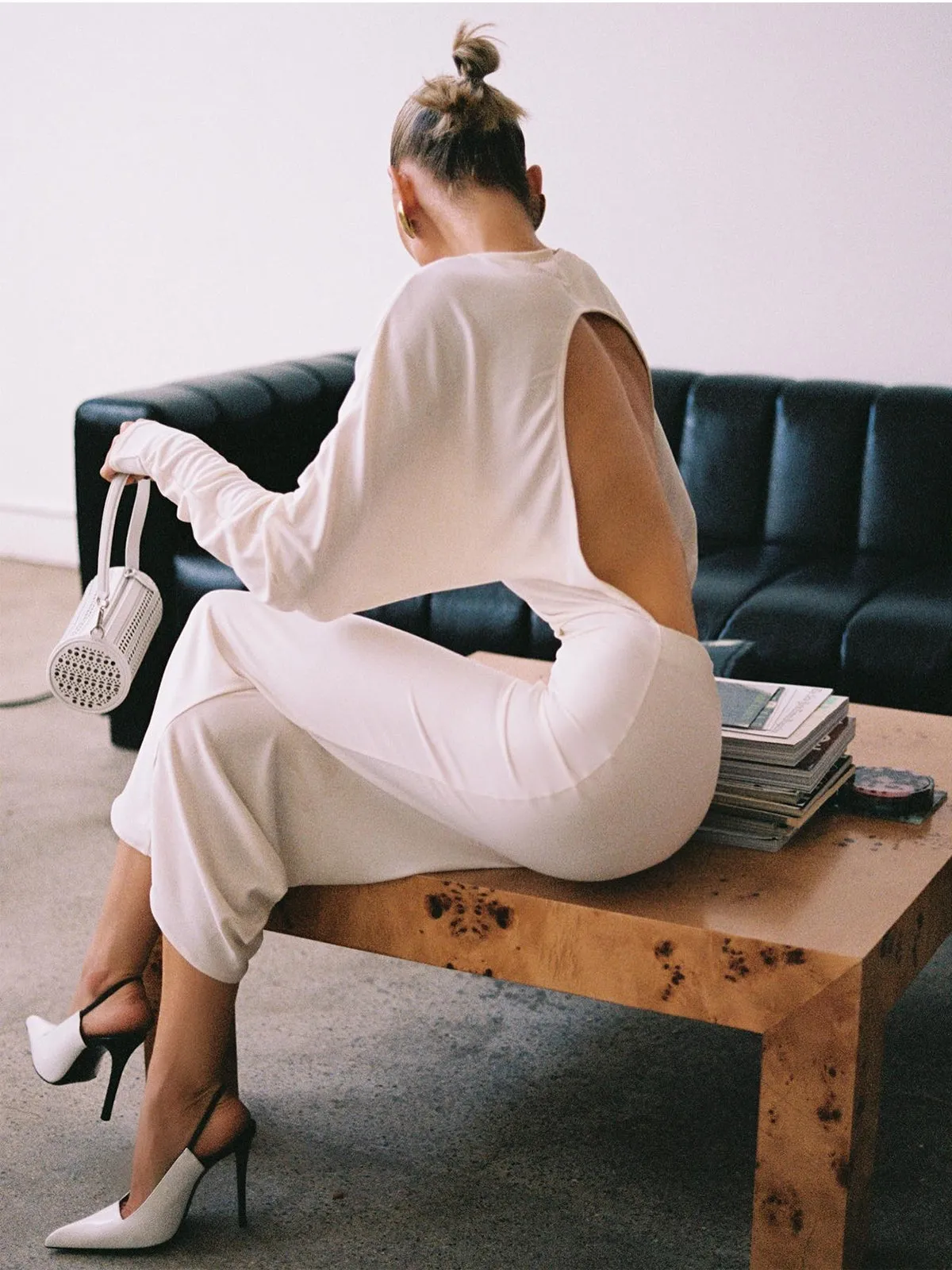 Plain Backless Cut Out Long Dress sold by COMMENSE product image thumbnail 2