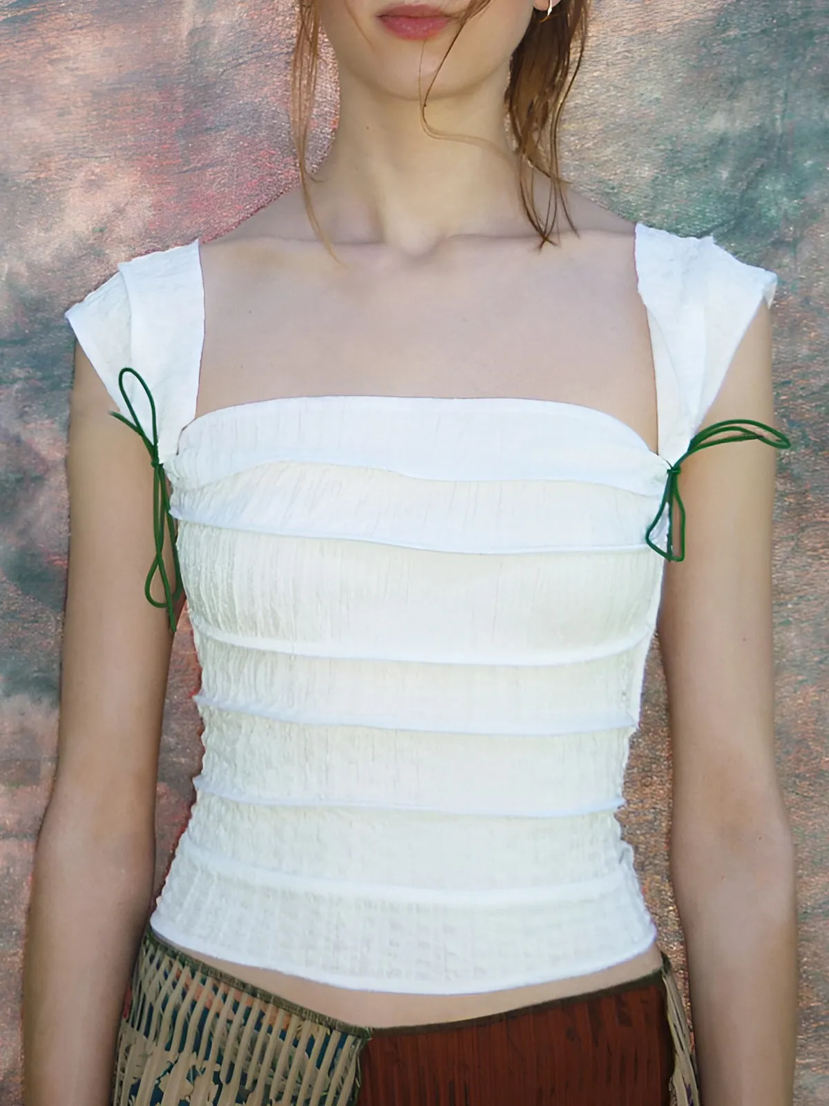 Solid Bow Detail Textured Blouse sold by COMMENSE product image thumbnail 4