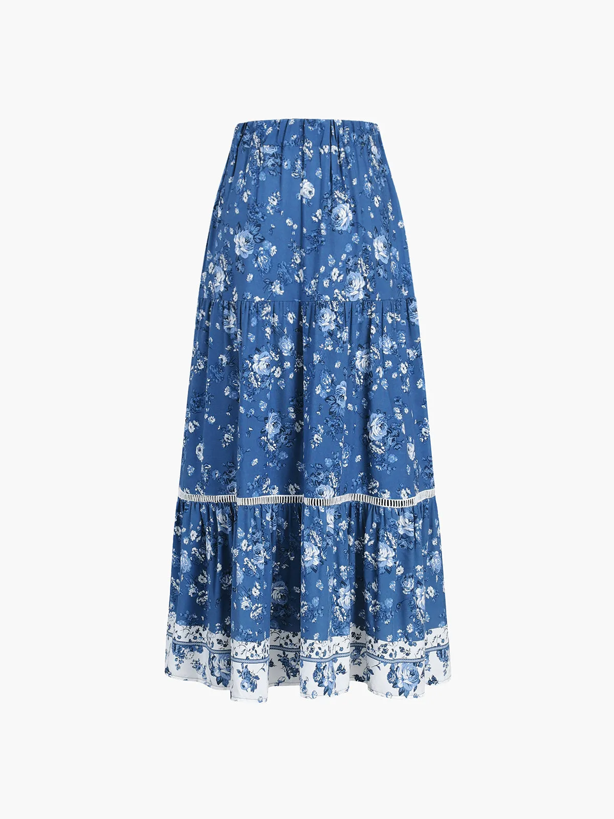 Floral Printed Tie-Waist Maxi Skirt sold by COMMENSE product image thumbnail 2