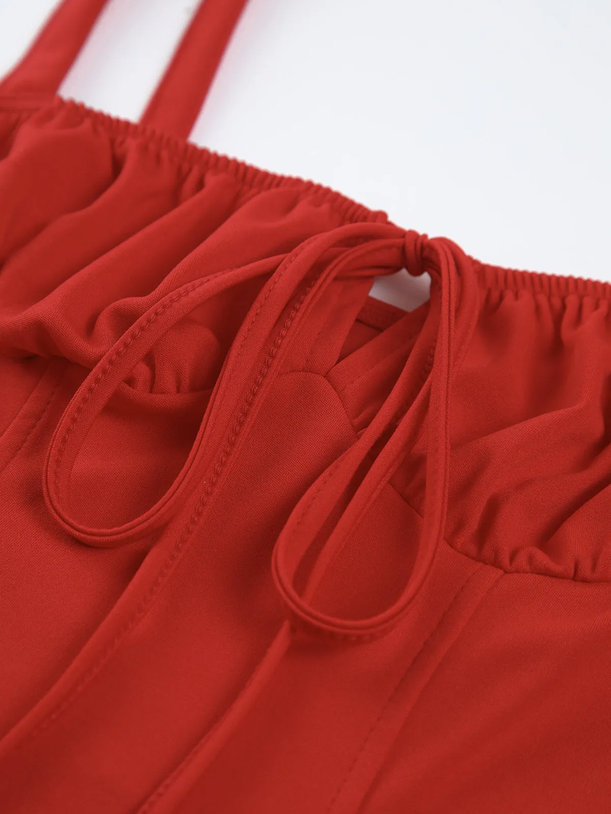 A-Line Tie Front Split Long Dress sold by COMMENSE product image thumbnail 3