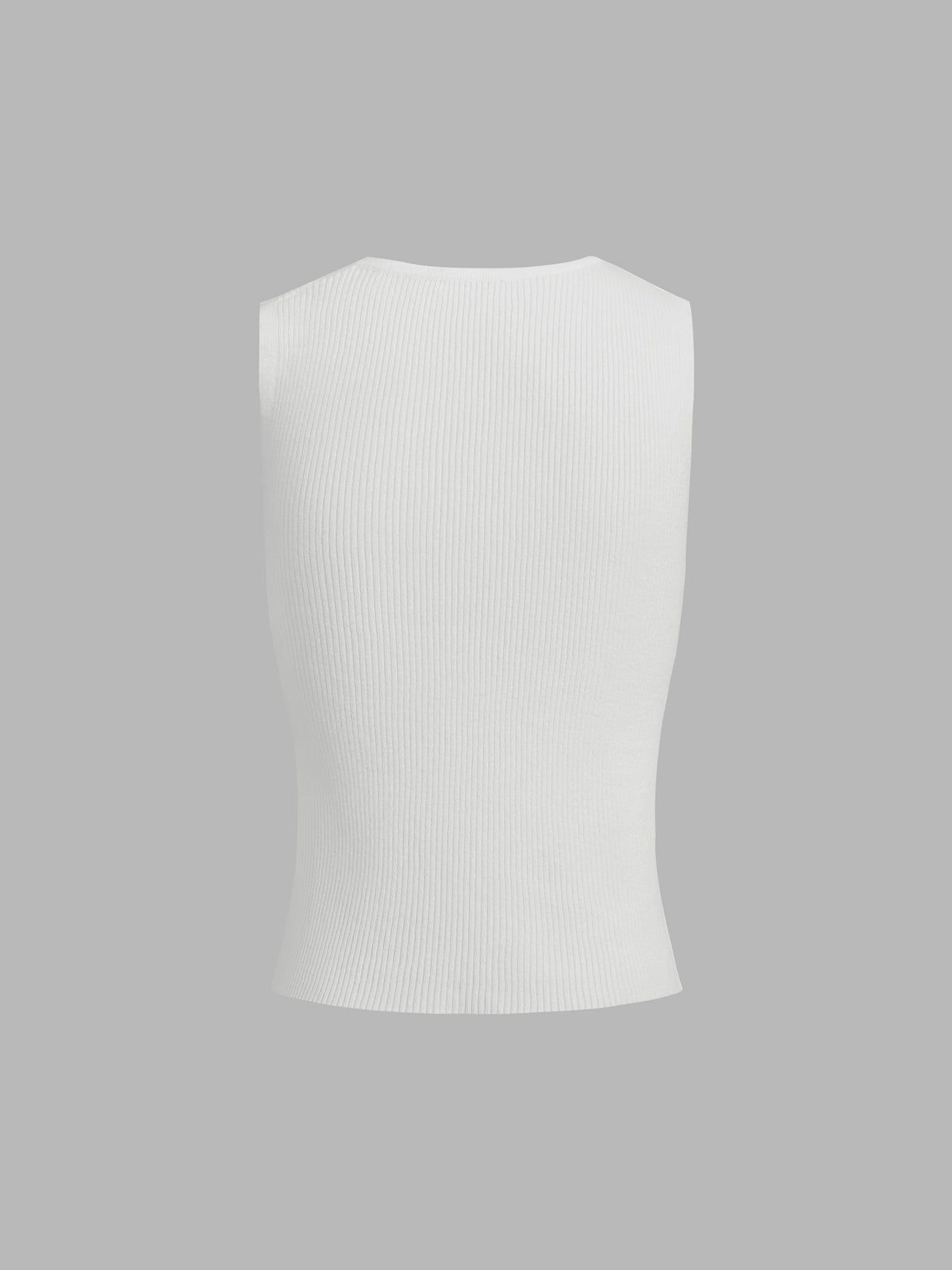 Asymmetrical Neck Knit Tank Top sold by COMMENSE product image thumbnail 6