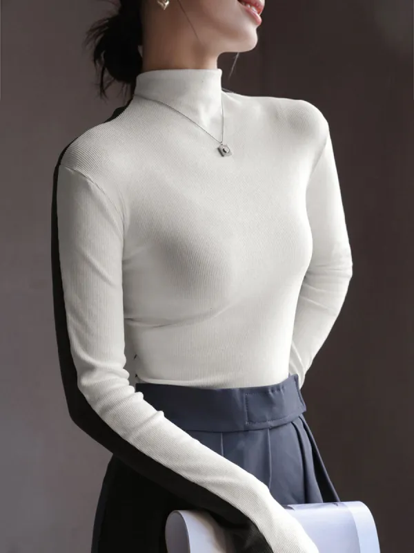 Double Sided Colorblock Long Sleeve Top sold by COMMENSE