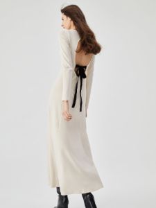 Cut Out Open Back Tied Crew Neck Maxi Dress sold by COMMENSE