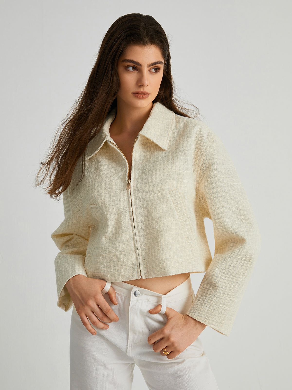 Tweed Crop Jacket sold by COMMENSE product image thumbnail 2