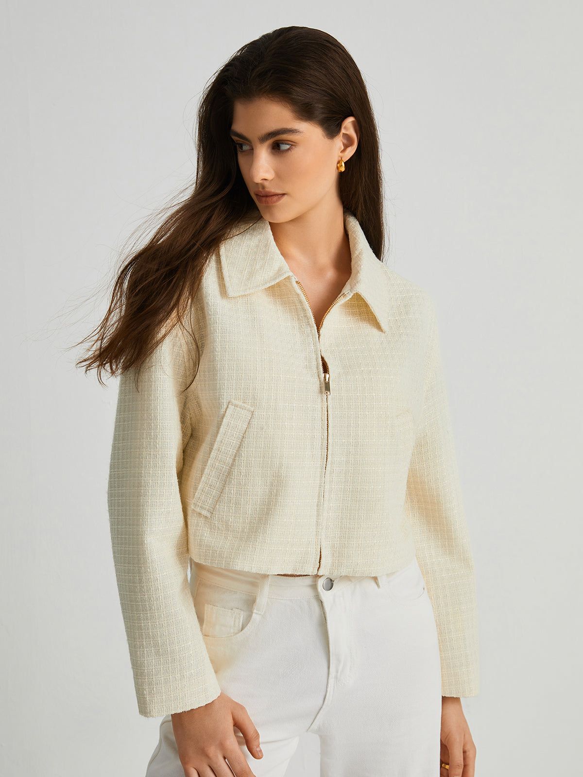 Tweed Crop Jacket sold by COMMENSE product image thumbnail 3