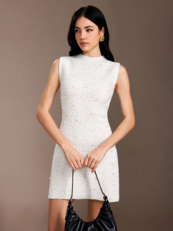 Pearl Beaded Sweater Tank Dress sold by COMMENSE