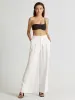 High Waisted Wide Leg Linen Pants sold by COMMENSE