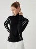 Knit Contrast Trim Turtleneck Top sold by COMMENSE