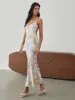 Multi Floral Print Backless Long Dress sold by COMMENSE