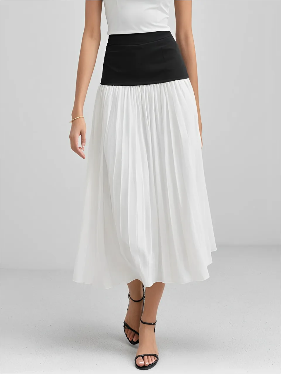 Chiffon Pleated High Waist Skirt sold by COMMENSE