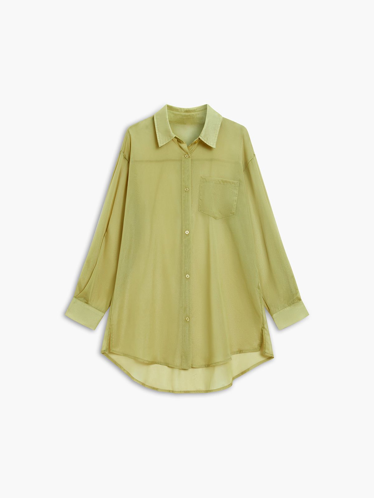 Oversized Mesh Button Down Shirt sold by COMMENSE