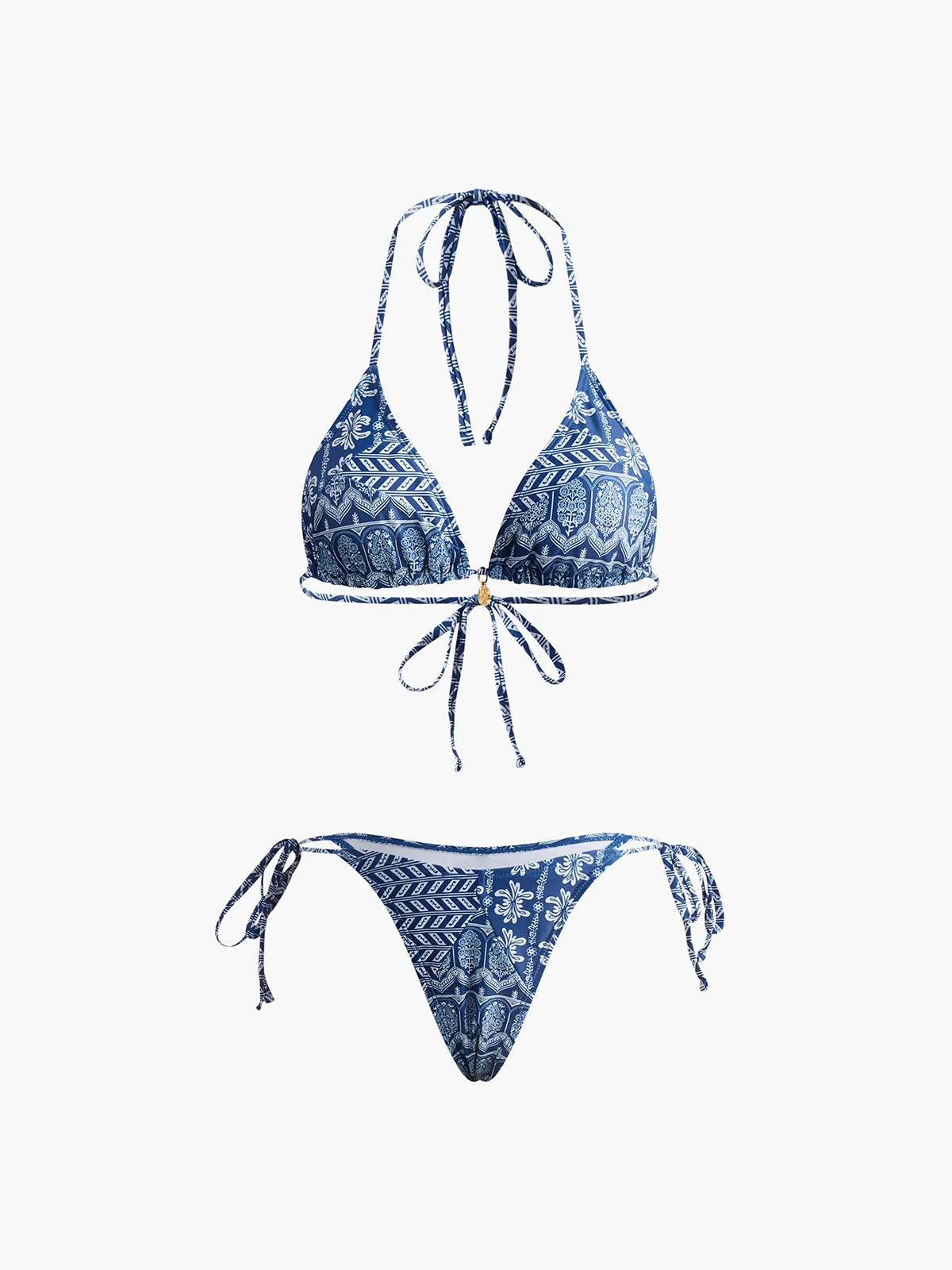 Printed Adjustable Strap Bikini Set sold by COMMENSE