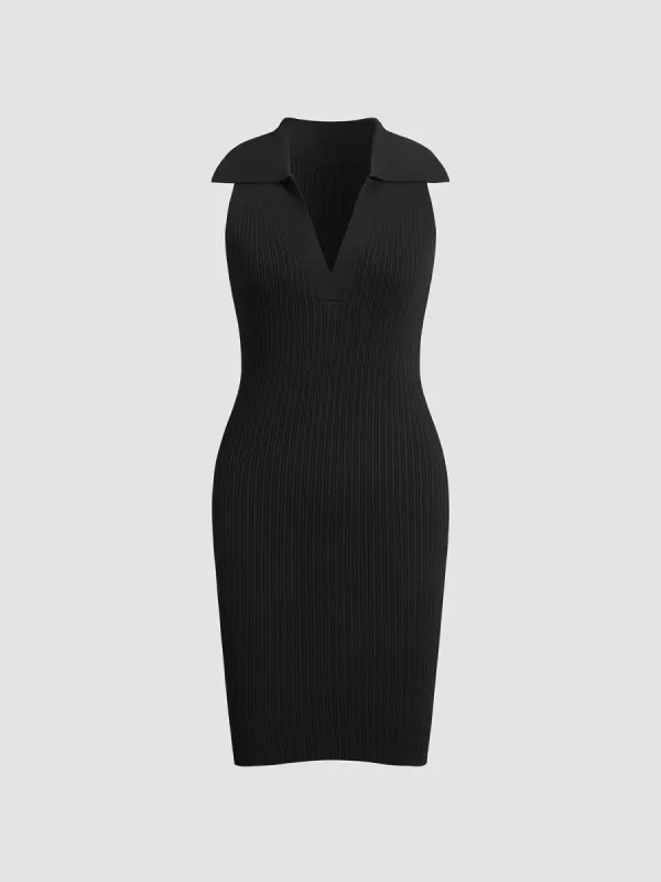 Leisurely Collared Sweater Dress sold by COMMENSE