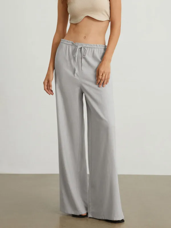 Leisure Drawstring Wide Leg Pants sold by COMMENSE
