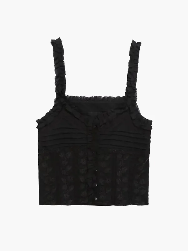 Sacred Dream Ruffle Fly Away Top sold by COMMENSE