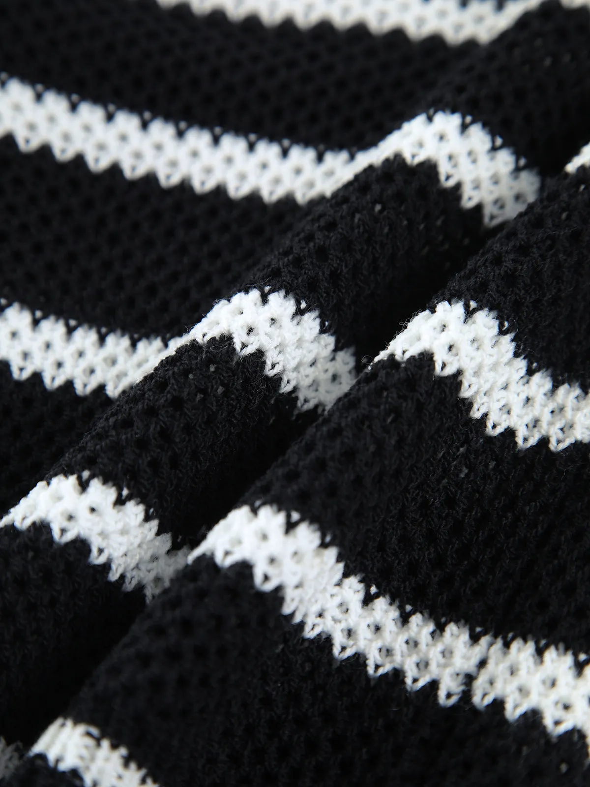 Black and White Striped Button Sweater Vest sold by COMMENSE product image thumbnail 4