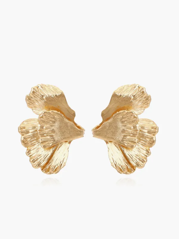 Vintage Golden Leaf Earrings sold by COMMENSE