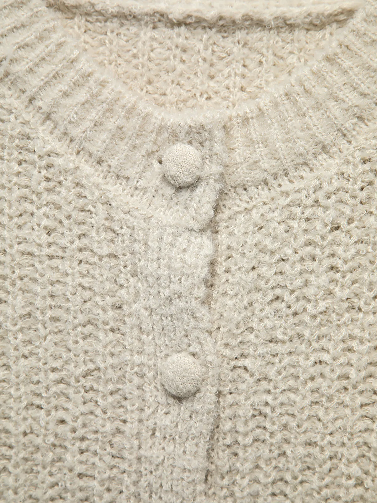 Cream Pointelle Knit Cardigan sold by COMMENSE product image thumbnail 3
