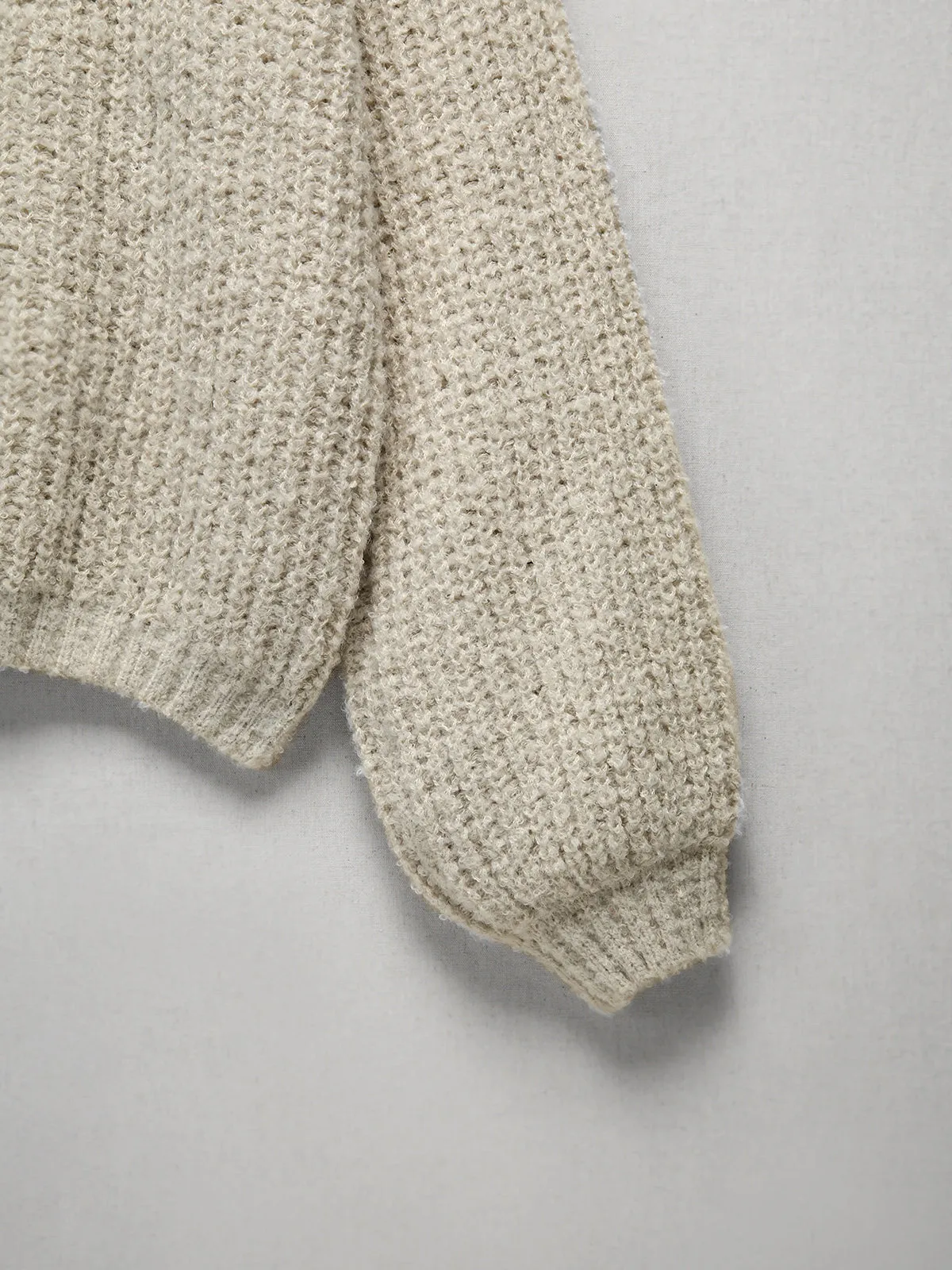 Cream Pointelle Knit Cardigan sold by COMMENSE product image thumbnail 4