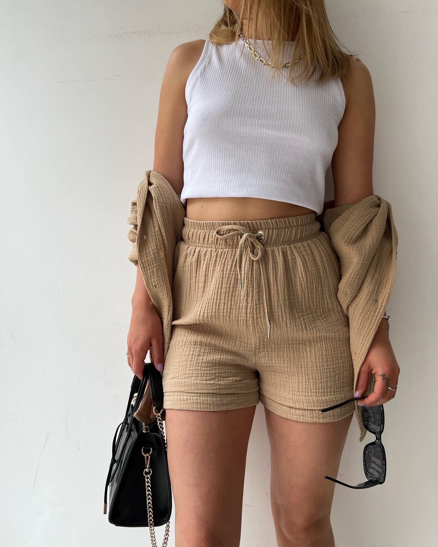 Plisse Two Piece Shorts Set sold by COMMENSE product image thumbnail 4