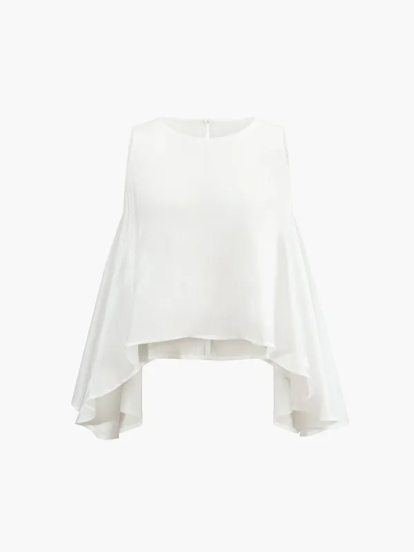 Oversized High-Low Hem Sleeveless Top sold by COMMENSE