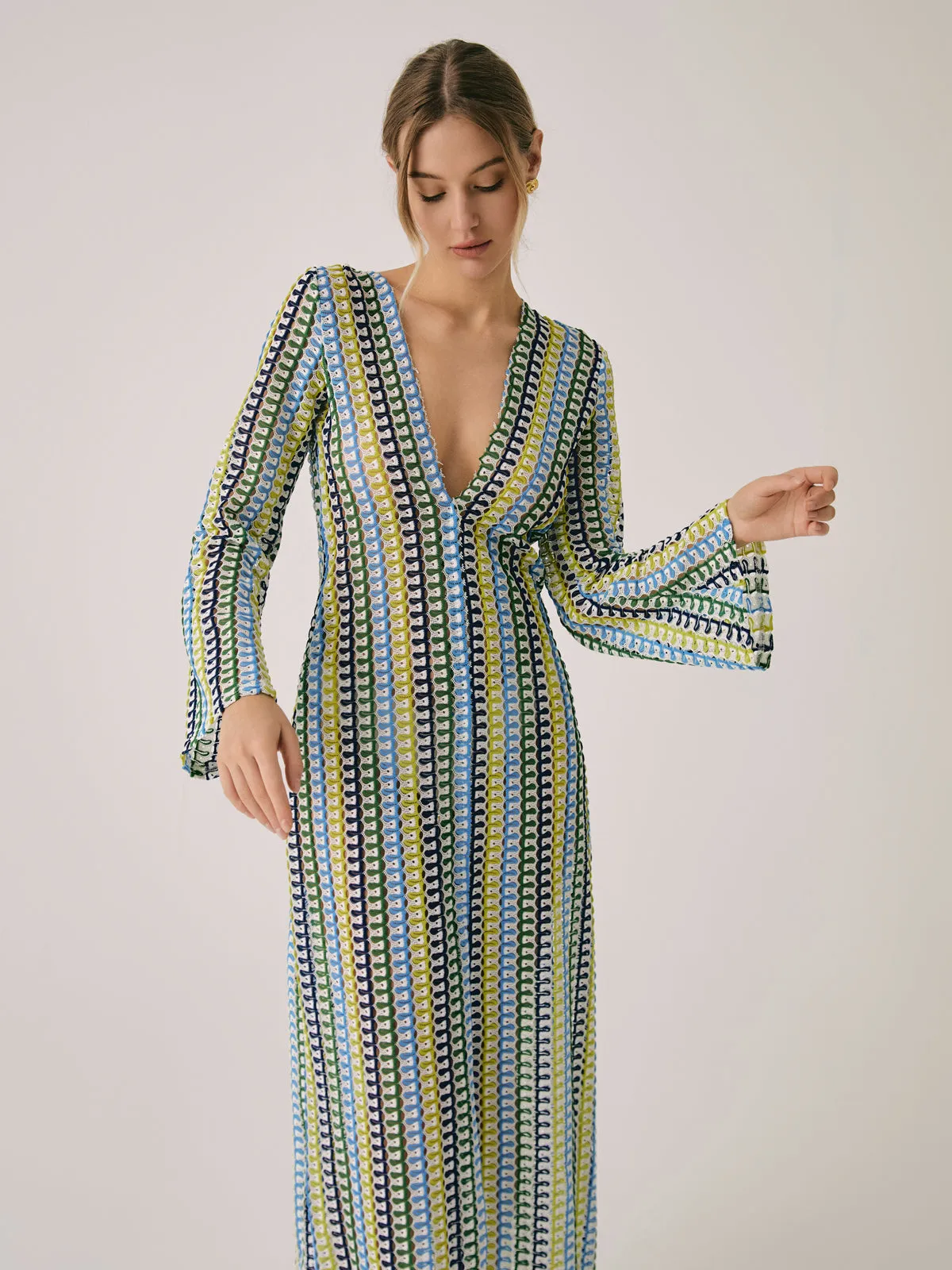 Crochet Vacation Split Long Dress sold by COMMENSE product image thumbnail 4