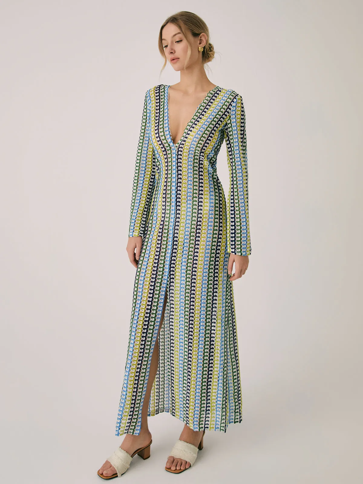 Crochet Vacation Split Long Dress sold by COMMENSE product image thumbnail 2
