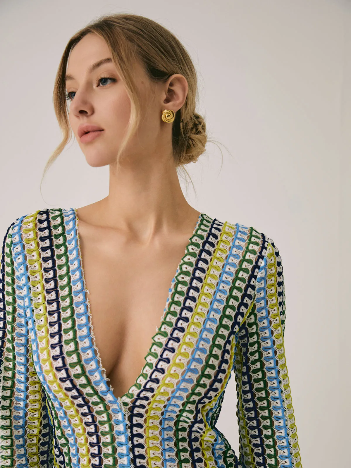 Crochet Vacation Split Long Dress sold by COMMENSE product image thumbnail 5
