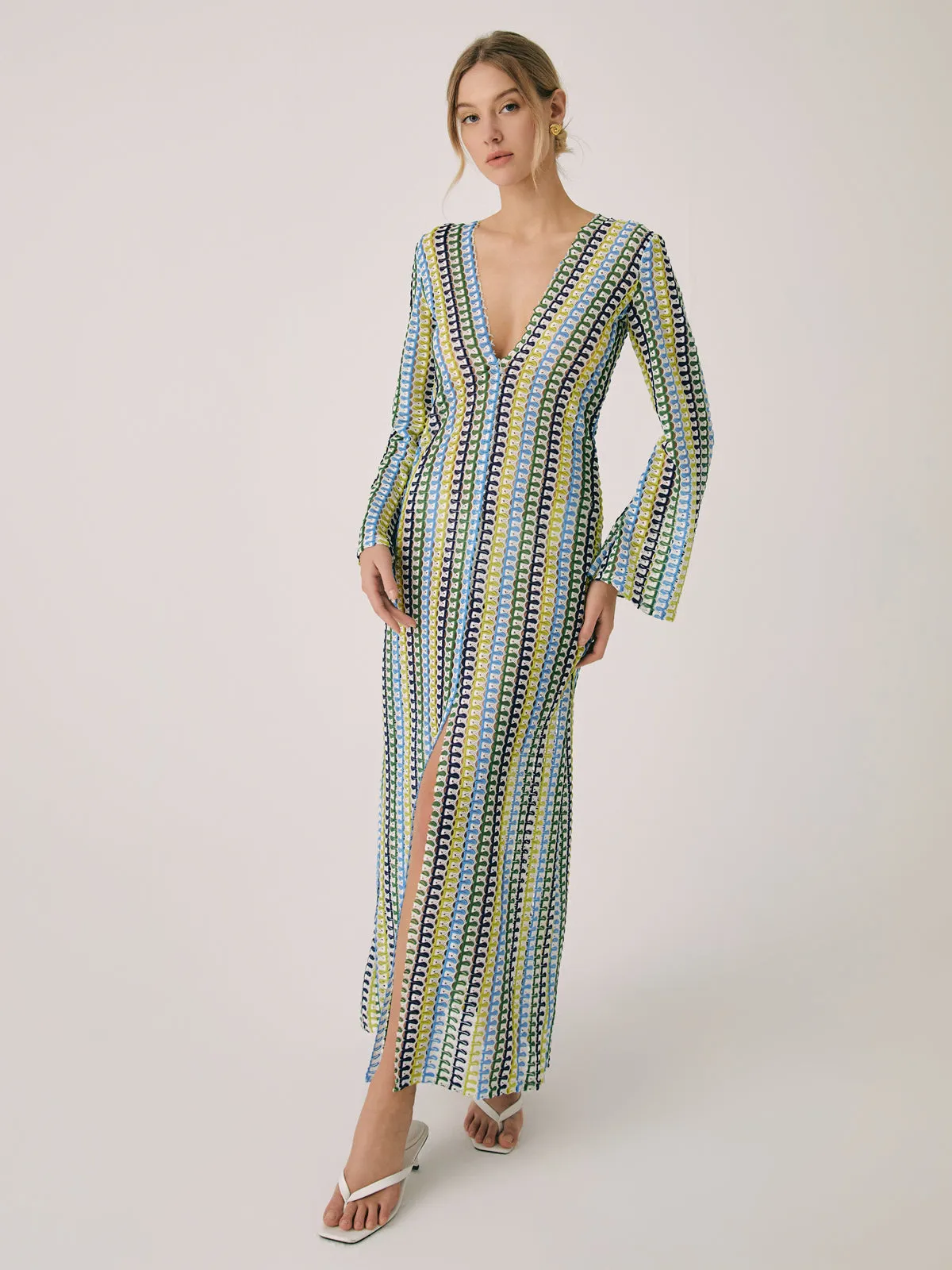 Crochet Vacation Split Long Dress sold by COMMENSE product image thumbnail 3