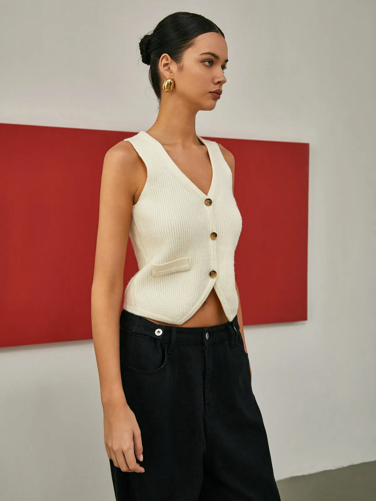 Creamy Button-Front Cardigan sold by COMMENSE product image thumbnail 2